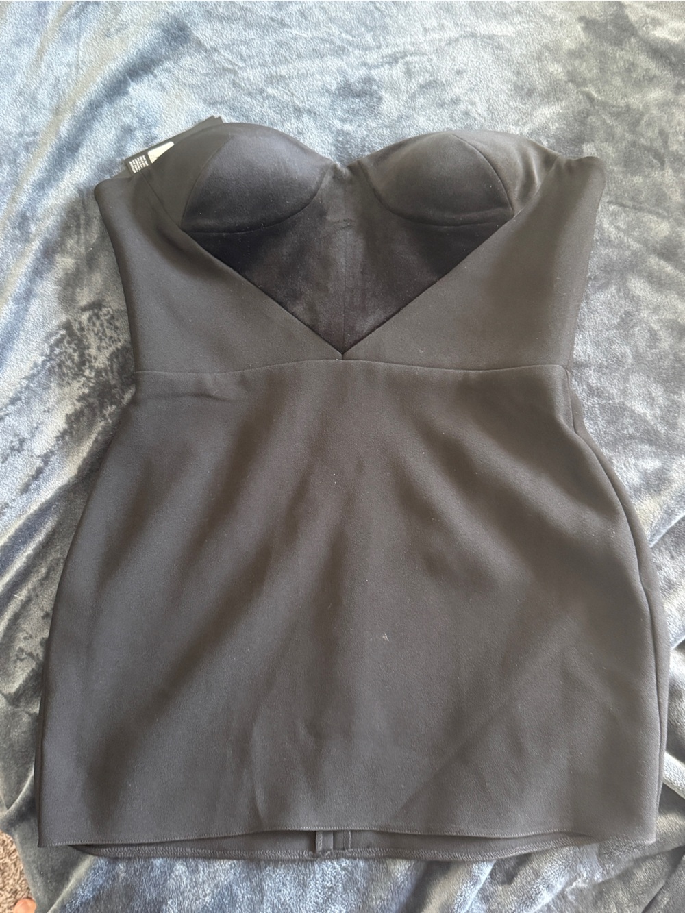 Alex Perry Black Stretch Crepe Sweetheart Mini